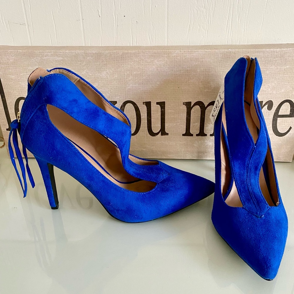 New Ashley Stewart Pumps Cobalt Blue